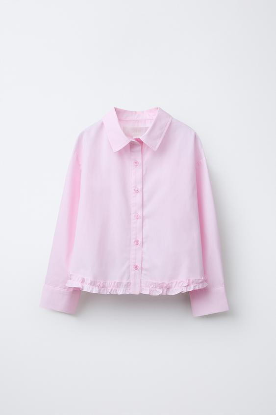 RUFFLED HEM SHIRT | Zara US