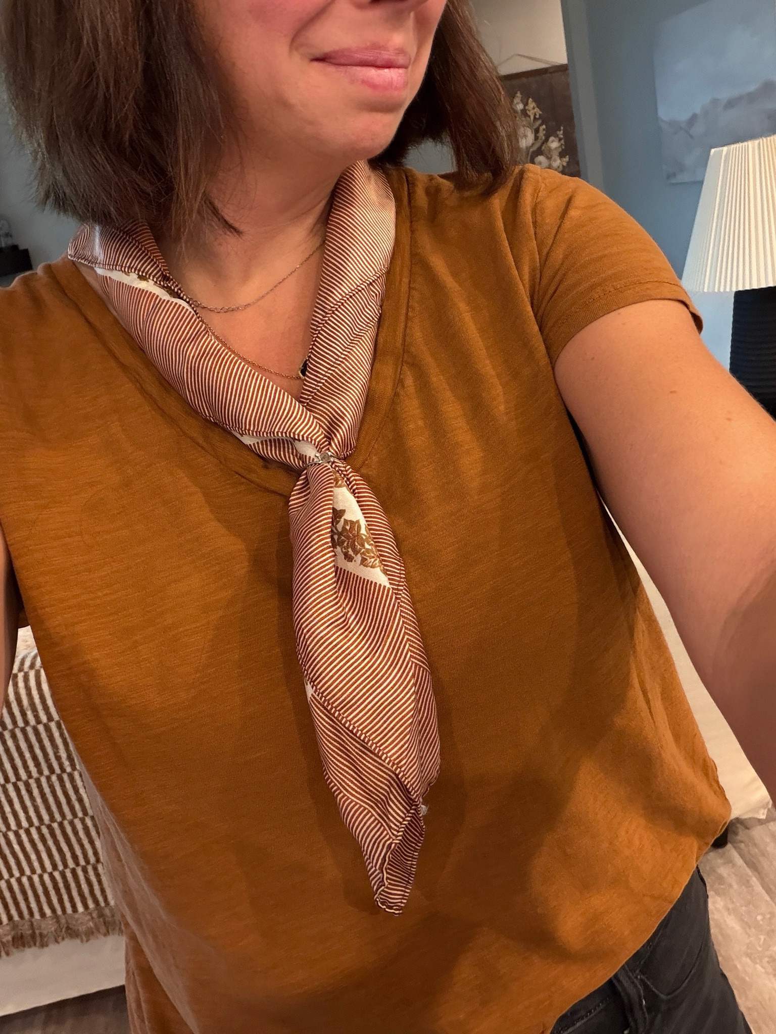 Trying to be trendy today, what do you think?
#scarf #scarves #ootd #Accessories ￼

#LTKdayinmylife #LTKmomlife #LTKOver40