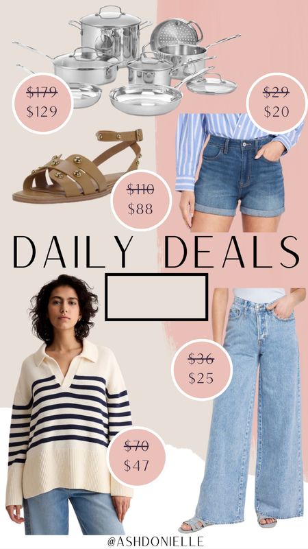 Daily deals - daily discounts - gap sale - target circle sale - spring denim - jeans on sale - designer sandals on sale - kitchen must haves - kitchen pots and pan set on sale - spring fashion 

#LTKSeasonal #LTKstyletip #LTKsalealert