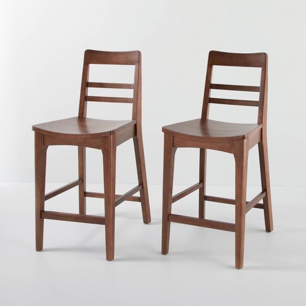 2pk Wood Ladder Back Counter Stool - Hearth & Hand™ with Magnolia | Target