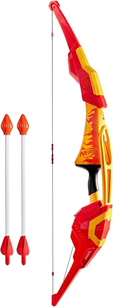 Nerf Pyrostrike Megabow, 42-Inch Bow Fires Arrows Up to 105 Feet, 2 Arrows with Soft Tips, Kids O... | Amazon (US)