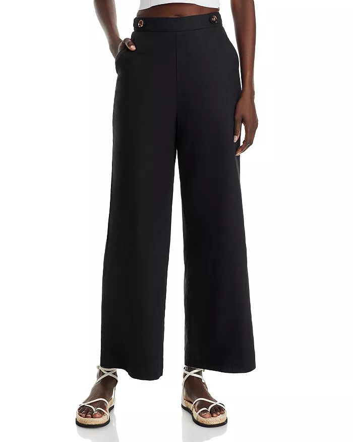 Button Tab High Rise Ankle Wide Leg Pants - 100% Exclusive | Bloomingdale's (US)
