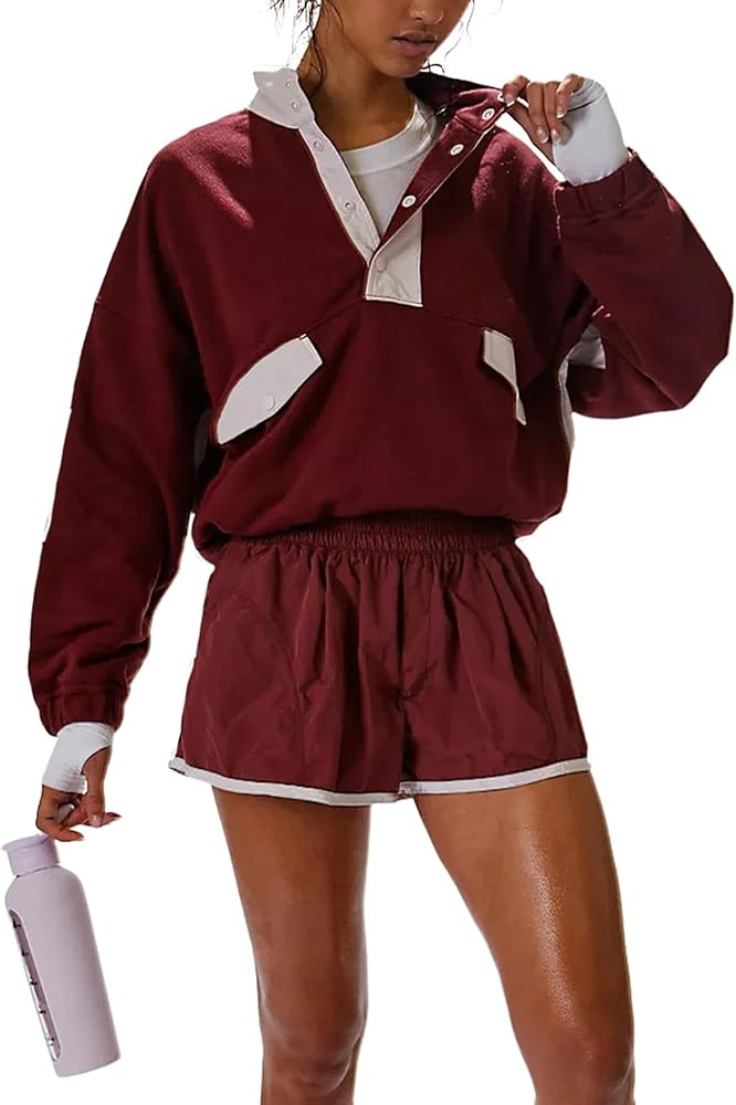 Women's Two Piece Short Sets Summer Lounge Sweatsuits Long Sleeve Outfits Travel Tracksuit with P... | Amazon (US)