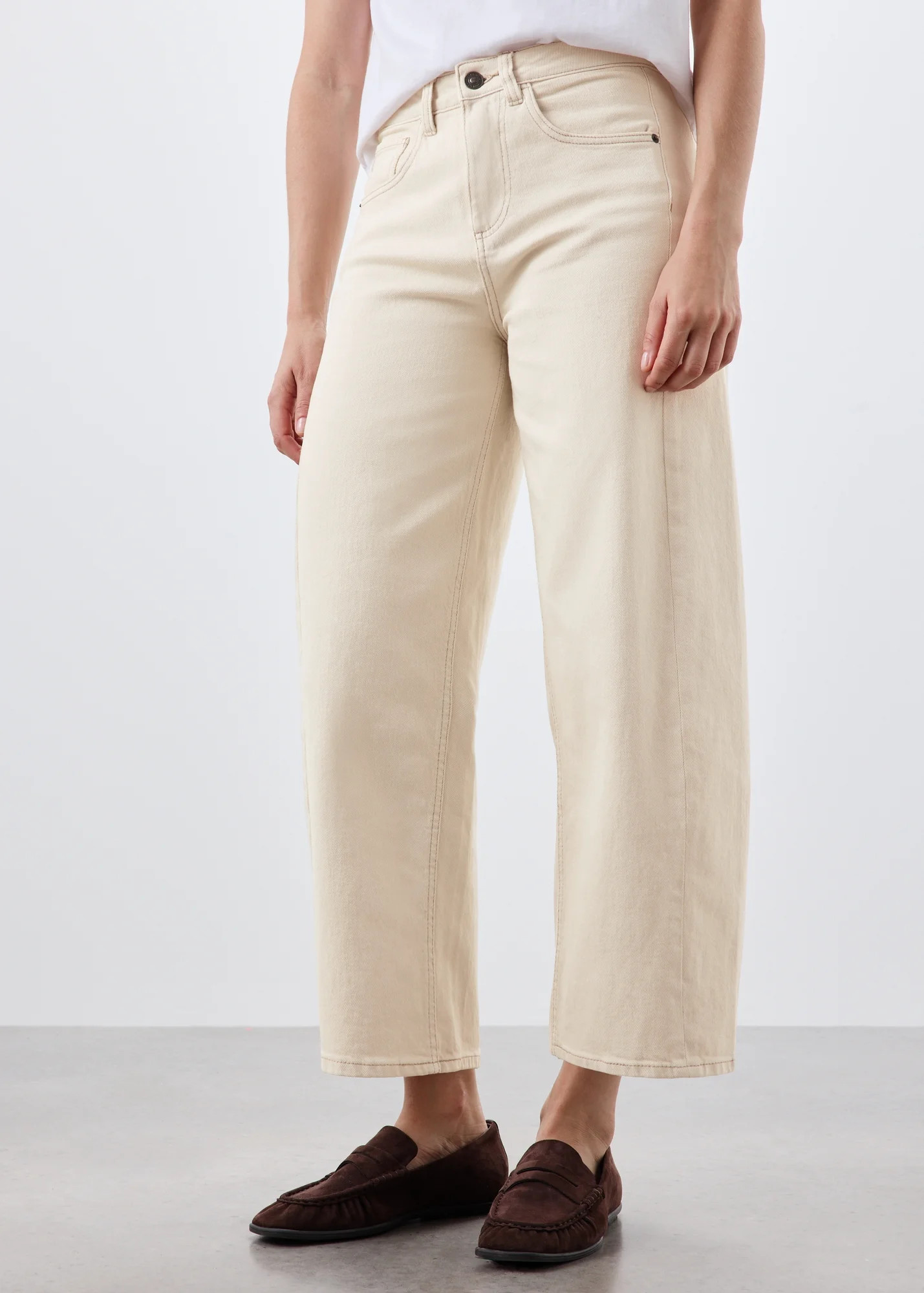 Ecru Barrel Leg Jeans | Matalan (UK)