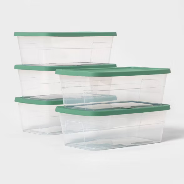 6qt Shoe Box 5pk Lids Crisp Green - Room Essentials™ | Target