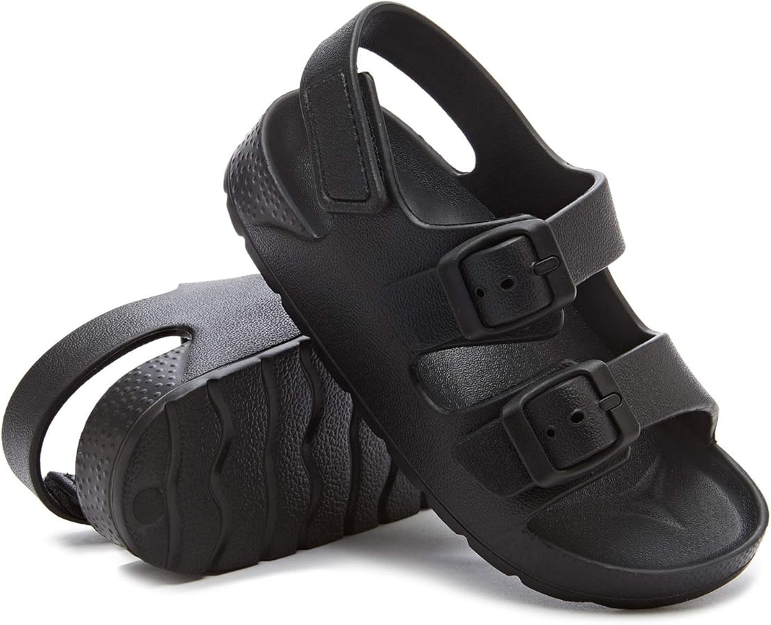 Boys and Girls Lightweight Dual-Adjustable Sandal Buckles With Hook and Loop Heel Closure | Amazon (US)