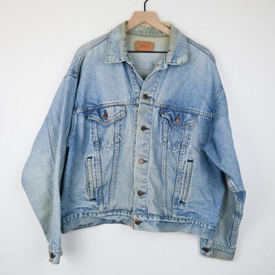 Vintage 80s Distressed Levis Denim Trucker Type 3 Jacket Size XL  | eBay | eBay US