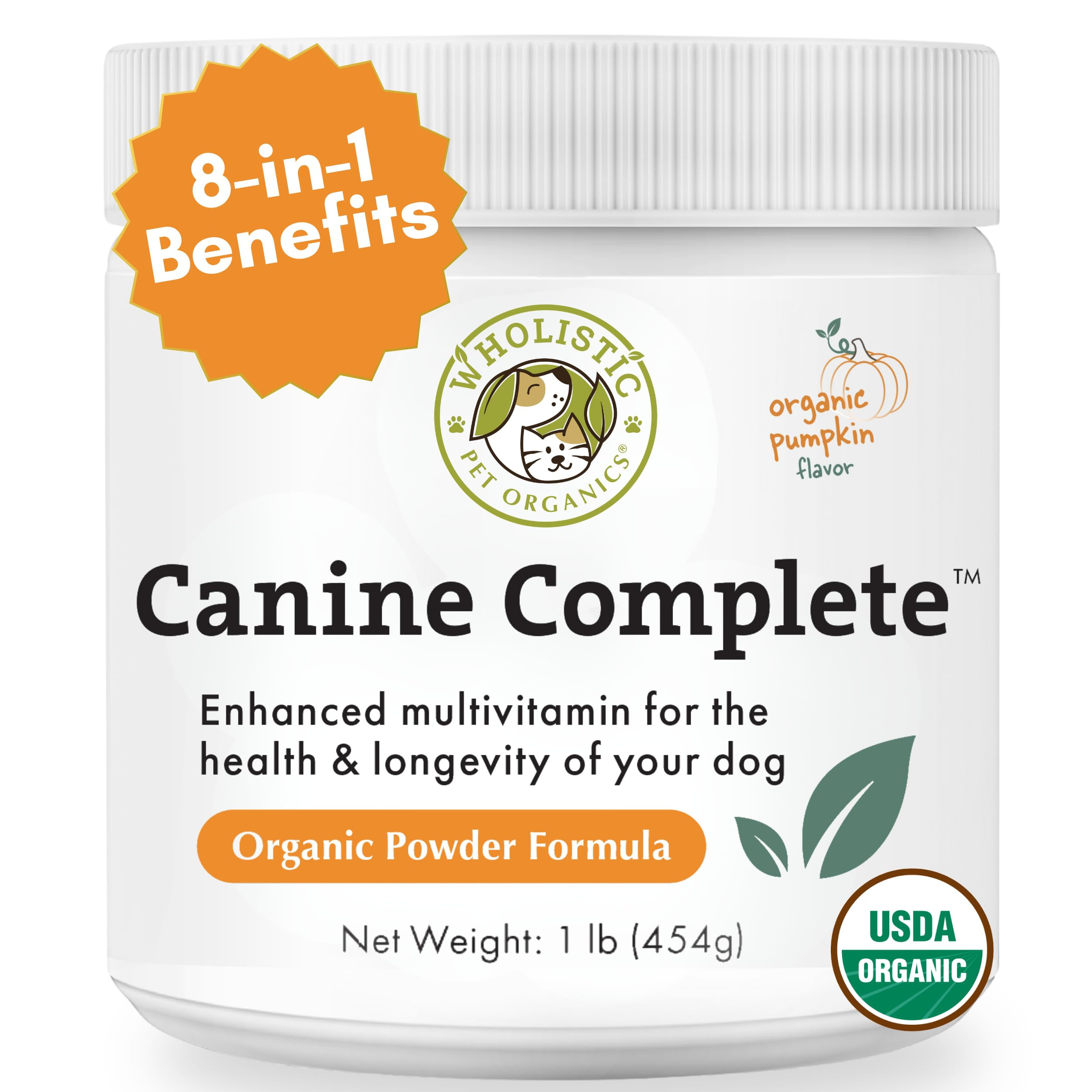 Wholistic Canine Complete with Organic Pumpkin for Dogs - 1 Lb - Dog Vitamins and Supplements wit... | Amazon (US)