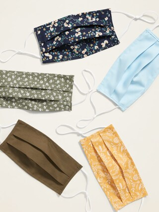 Variety 5-Pack of Triple-Layer Cloth Pleated Face Masks for Adults (with Ear Adjusters) | Old Navy (US)