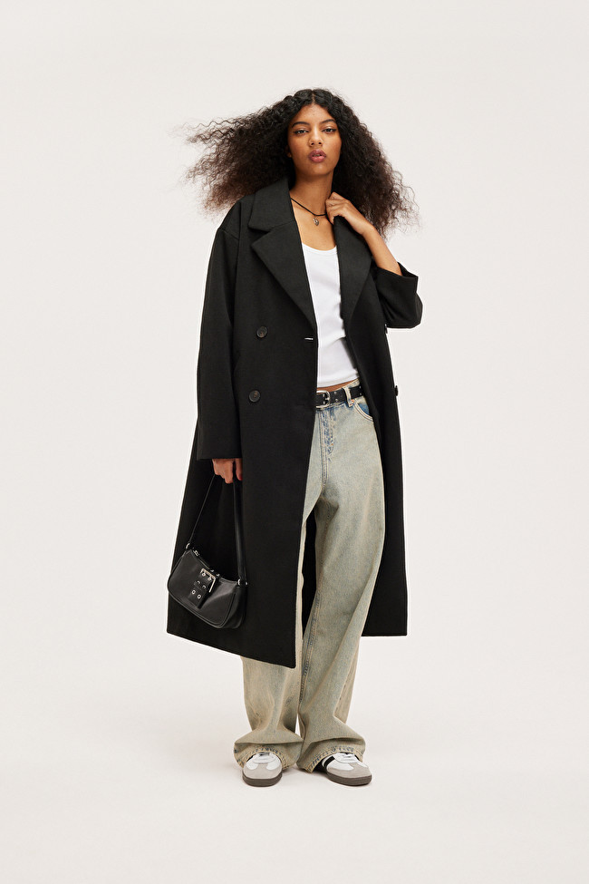 Long double breasted coat | Monki