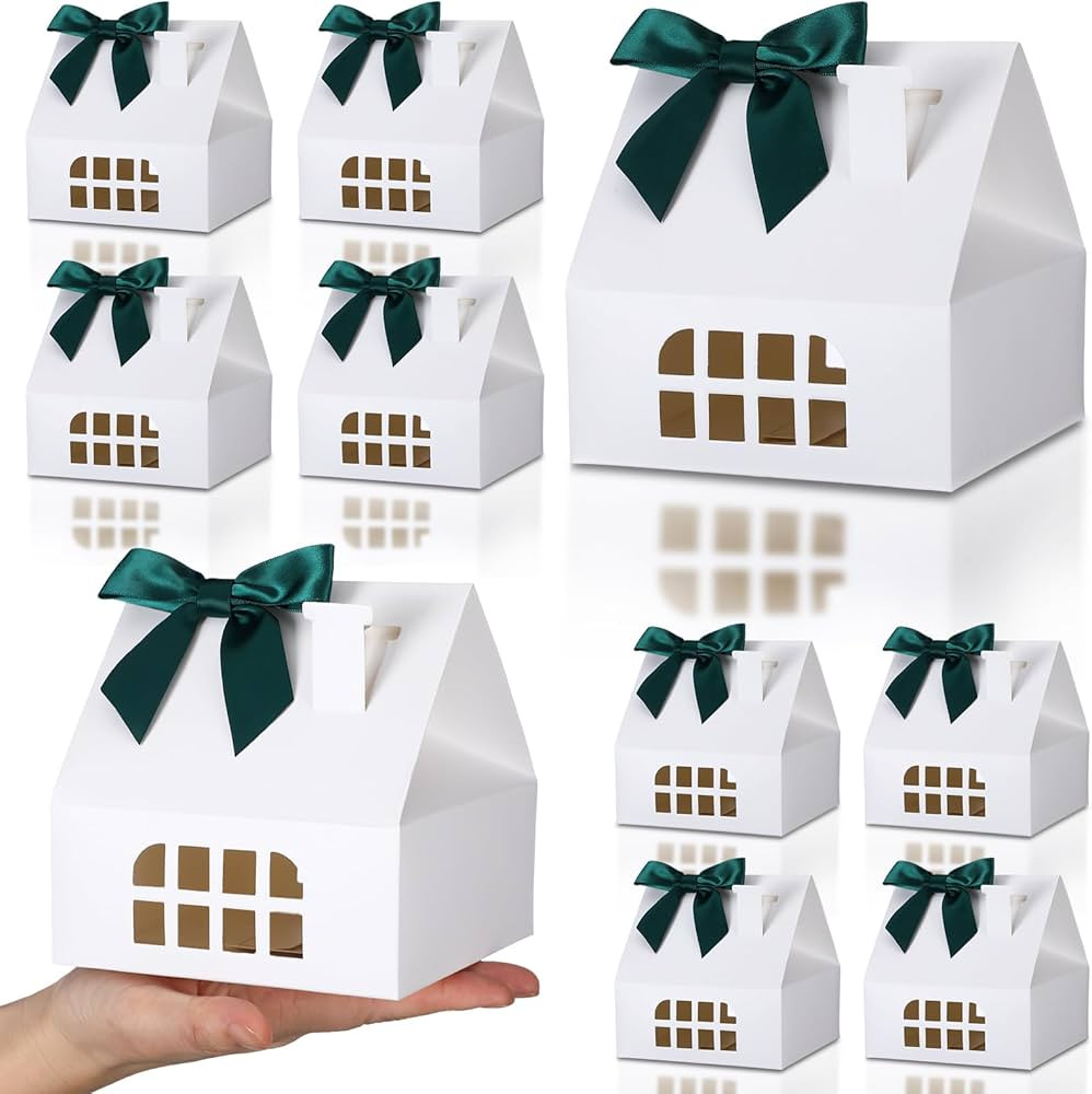 Cholemy 36 Pcs House Shaped Gift Boxes with 36 Bow, 4.9" House Shaped Paper Candy Box, Treat Box,... | Amazon (US)