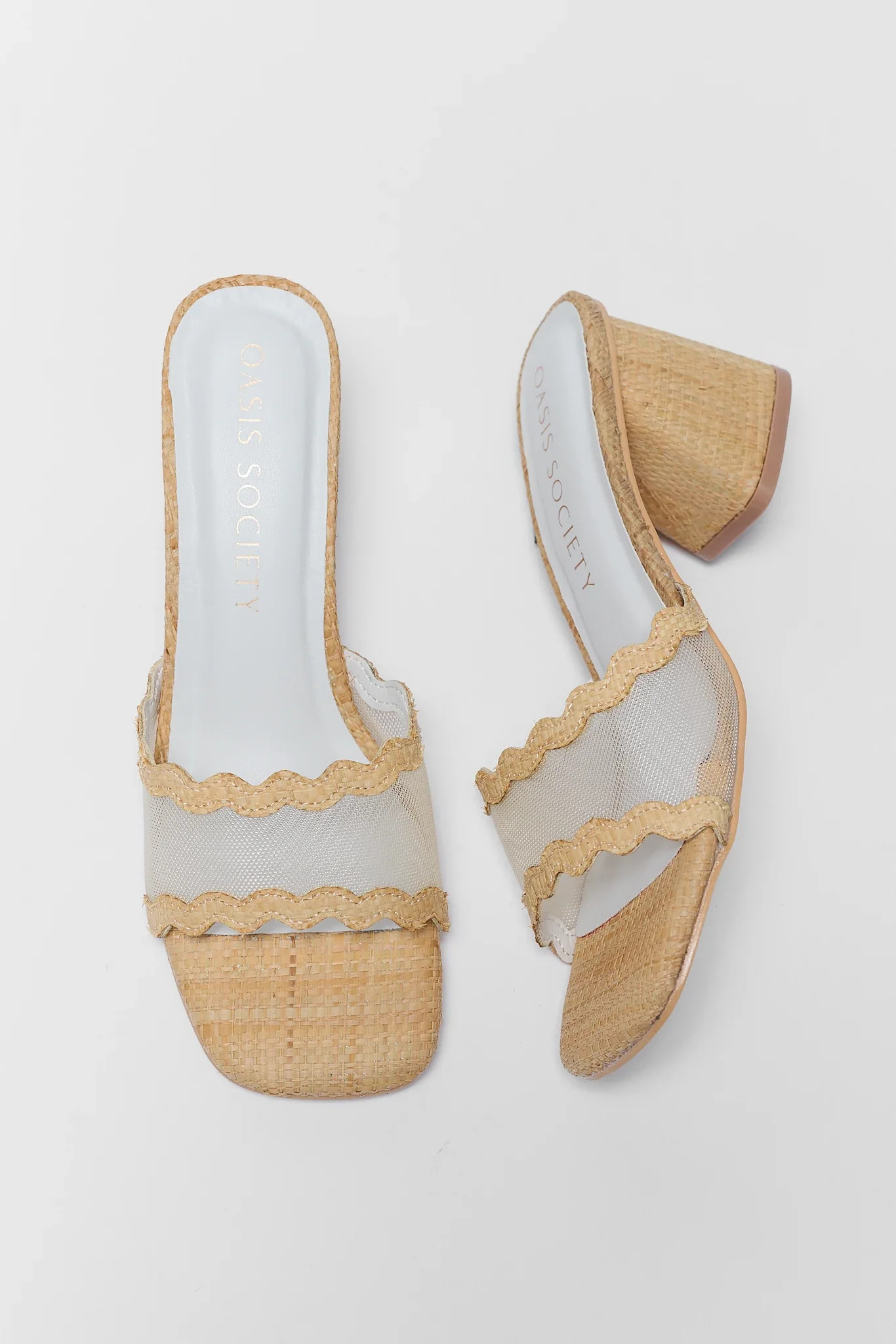 Trina Tan Mesh Block Heels | Avara