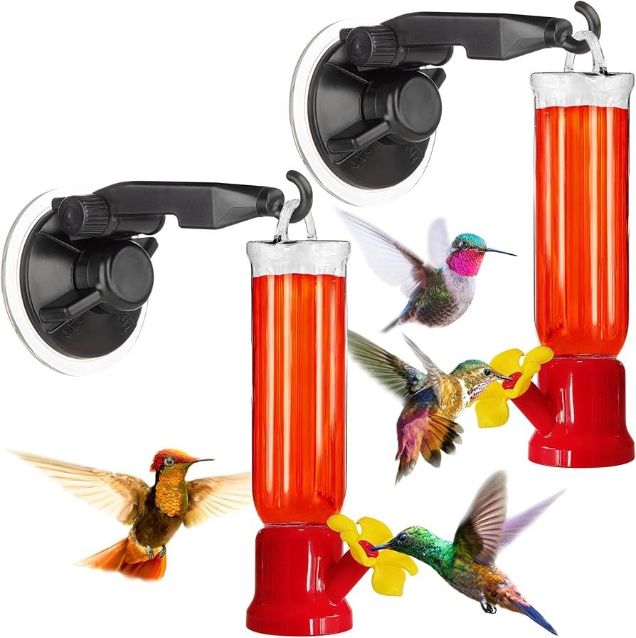 Gray Bunny Window Hummingbird Feeder with Strong Suction Cups (2 Pack) Small Humming Birds Feeder... | Amazon (US)