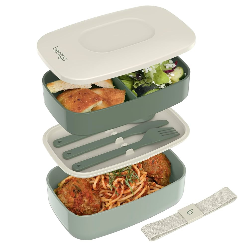 Bentgo Classic - Adult Bento Box, Stackable 3-Compartment Lunch Box with Removable Utensil Set an... | Amazon (US)