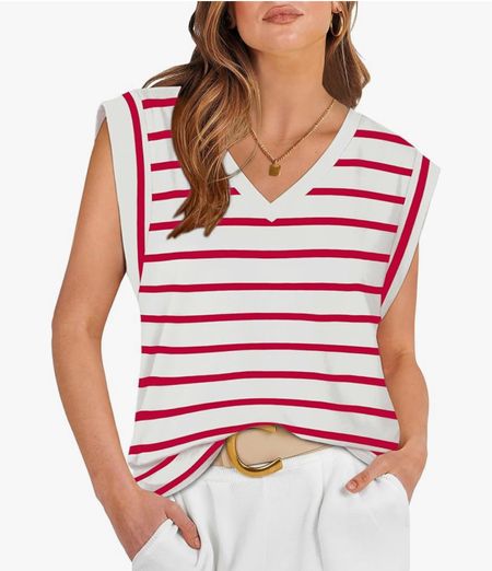Red & white striped tshirt 

#LTKOver40 #LTKFindsUnder50 #LTKFindsUnder100