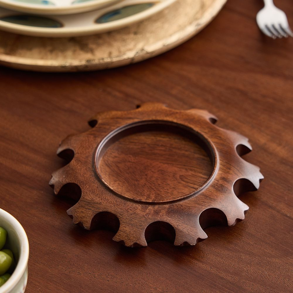 Pierce & Ward Delroy Wood Wine Coaster | West Elm (US)