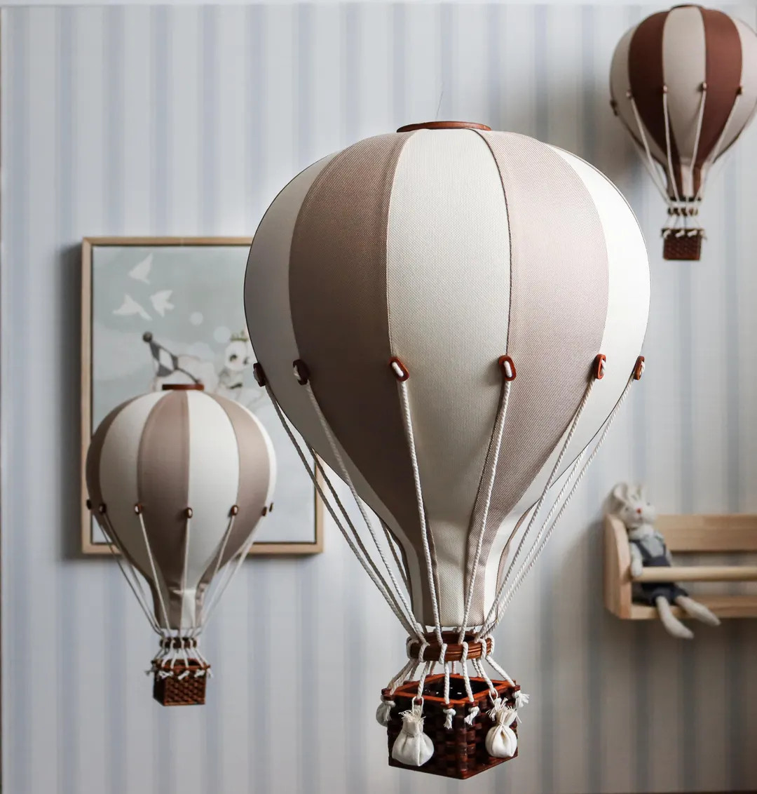 Hot Air Balloon Beige - Cream Personalized With Custom Letter | Nursery Wall Decor | Baby Shower ... | Etsy (US)
