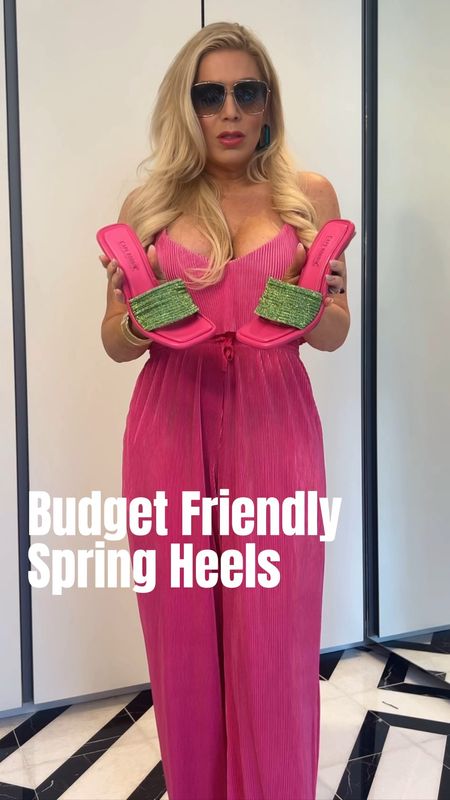 Budget Friendly Spring Heels! Perfect Vacay Outfit vibes-Selling Fast!
Hot Pink & Green Delling Rhinestone Rope Heeled Mule Sandals - These run TTS and I love them paired with pink, green or white for a fun pop of color!

#LTKfindsunder100 #LTKshoecrush #LTKfindsunder50