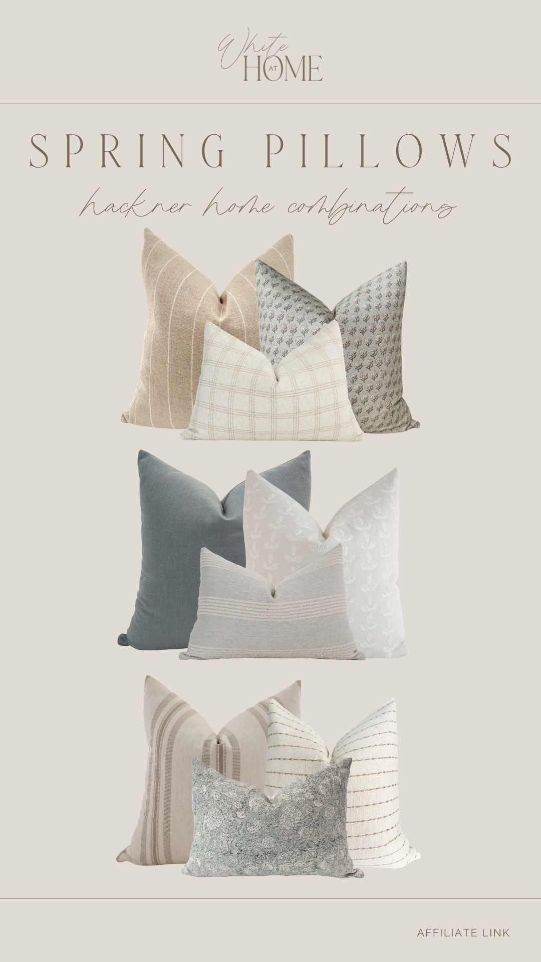 The cutest pillow combinations for the spring season! You guys know how much I love Hackner Home. The quality, prints, and customer service is amazing! These are all very transitional and can be mixed and matched for various seasons! 

#LTKHome