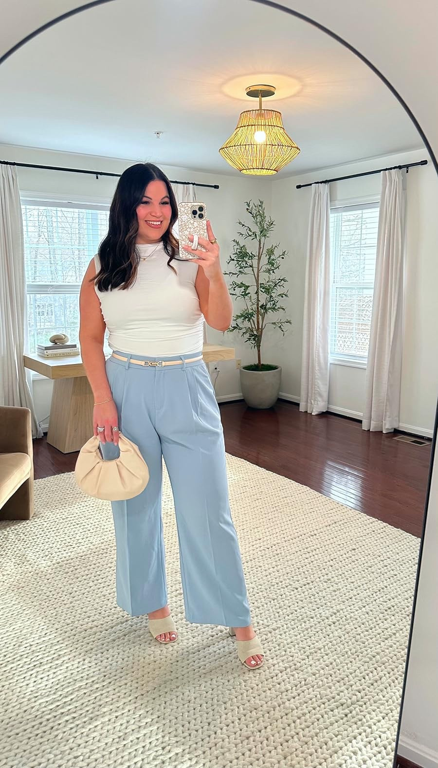 Spring workwear outfit! 
Top - xl 
Pants - xl long 
Heels - 10
Undies + bra: use code KELLYELIZXSPANX to save 




#LTKWorkwear #LTKMidsize #LTKSeasonal