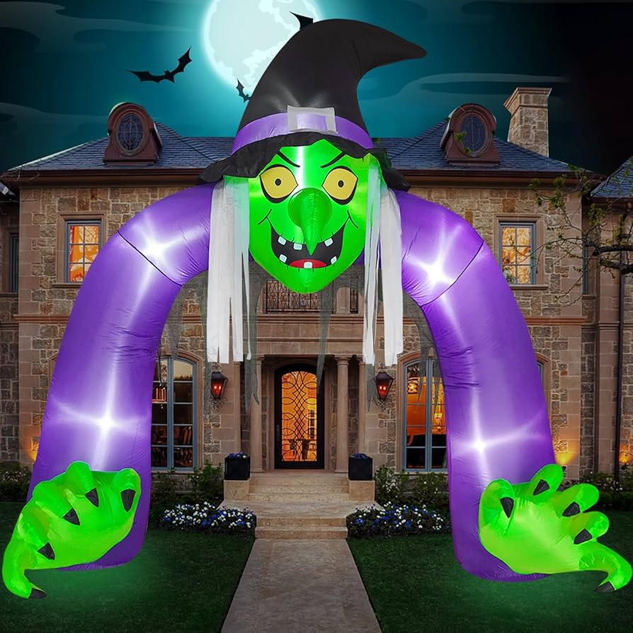 10 FT Halloween Inflatable Decorations Outdoor,Blow up Witch Archway Decor for Holiday Yard Garde... | Amazon (US)