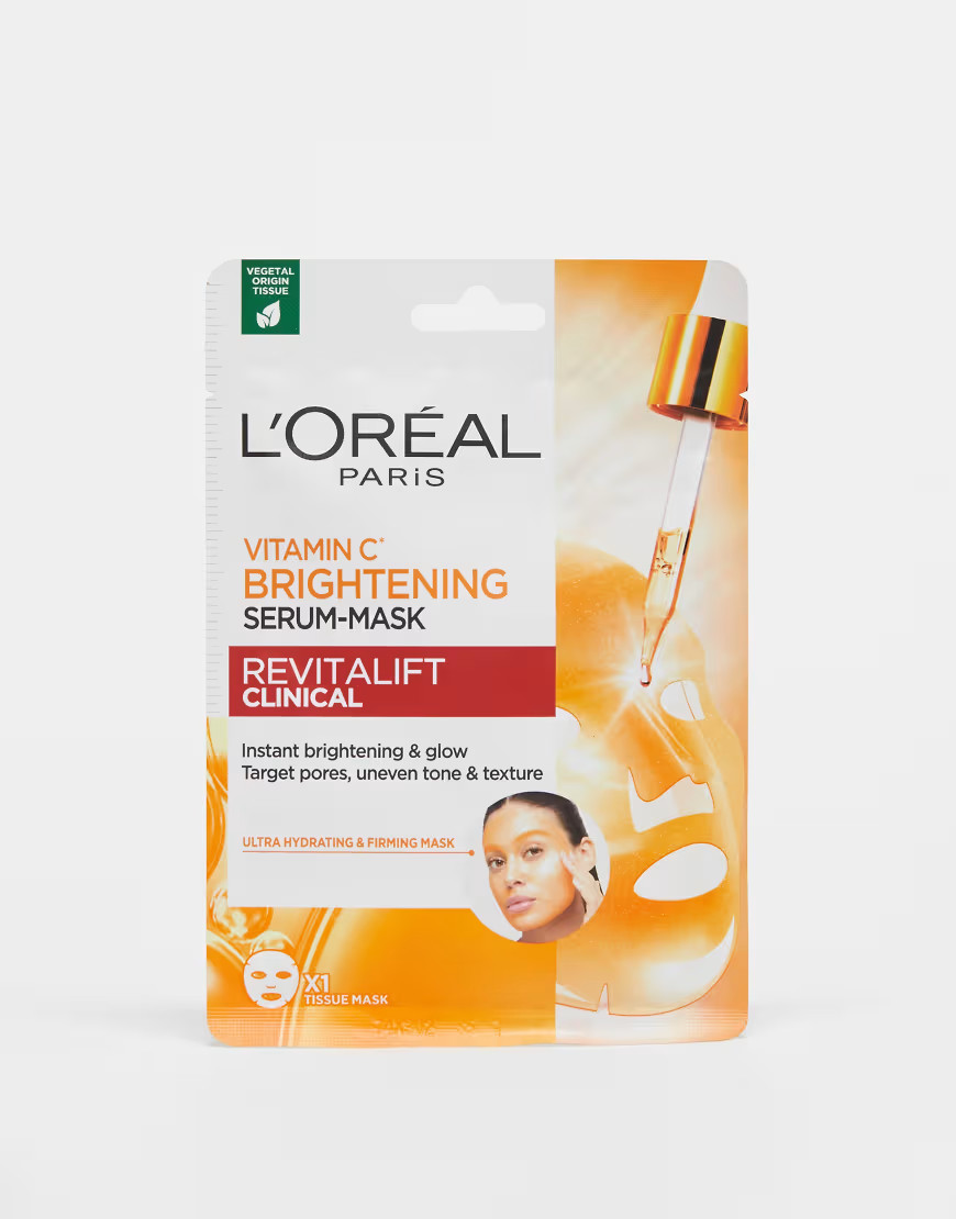 L'Oreal Instant Brightening Serum Mask infused with Vitamin C and Salicylic Acid 26g-No colour | ASOS (Global)
