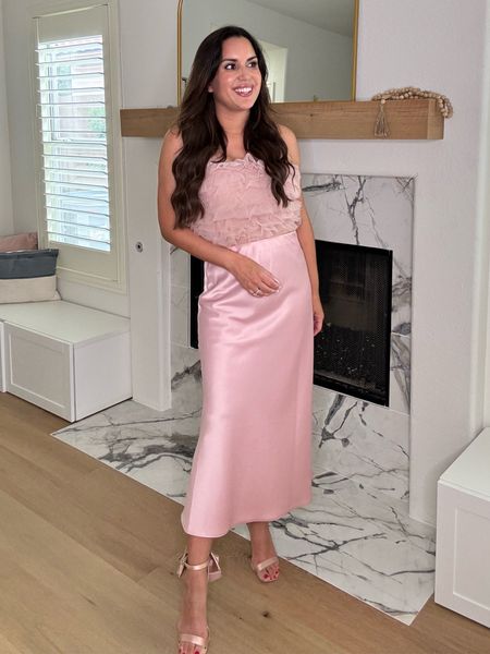 Another way to style this pink tulle top! Super cute for date night or a holiday outfit idea, and such a great affordable Target find. Sized up for a longer fit.

#LTKHoliday #LTKfindsunder50 #LTKover40