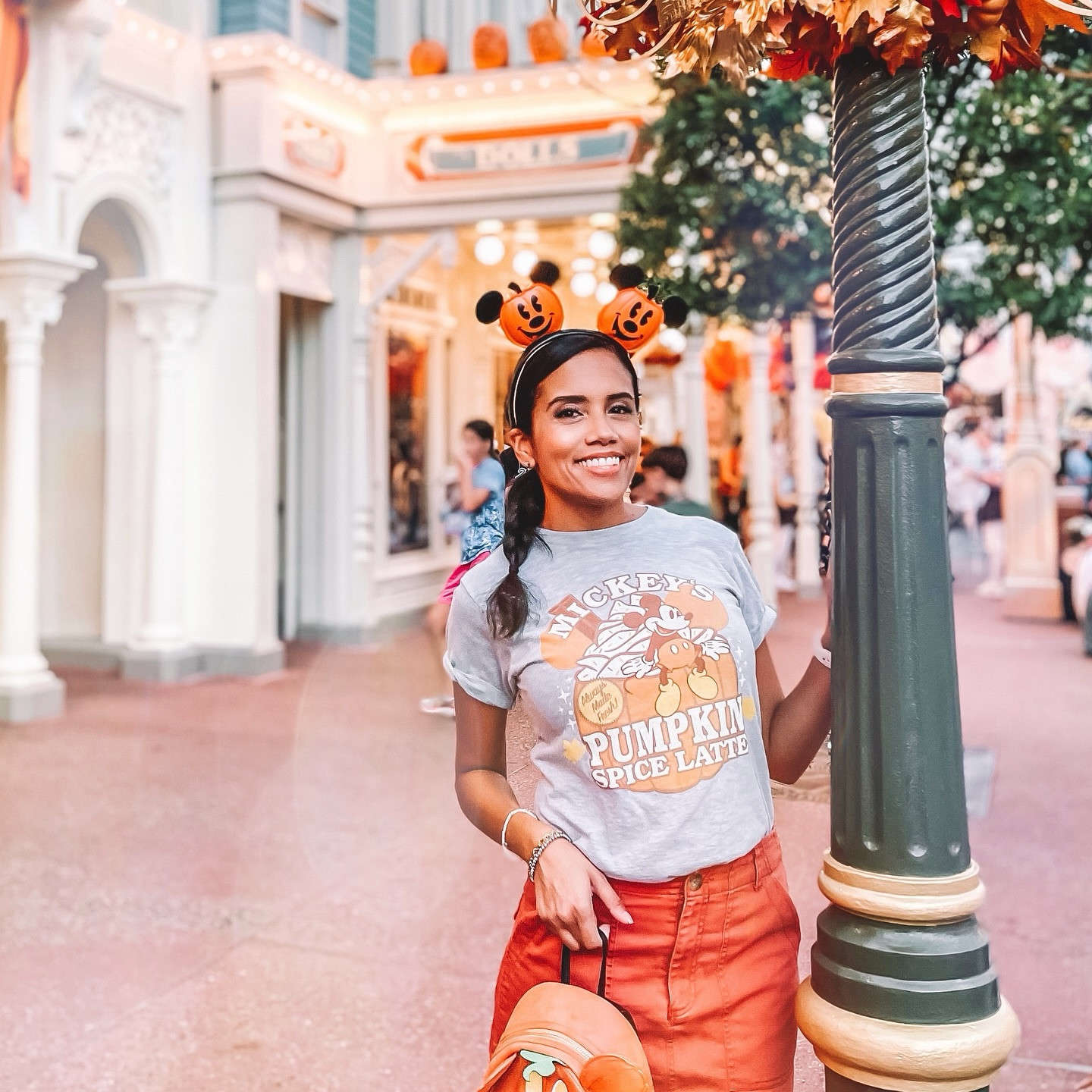 Disney Mickey Mouse Pumpkin Spice Latte shirt Halloween Spooky season Minnie ears 