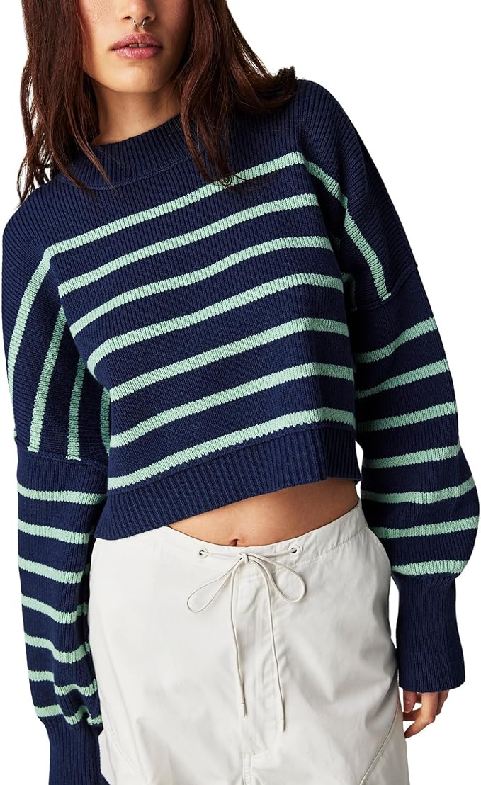 FP Movement Women's Stripe Easy Street Crop Pullover | Amazon (US)