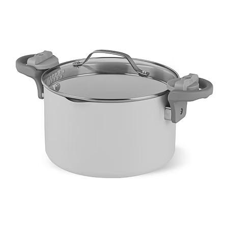 Gotham Steel Ceramic Ultra 5-qt. Non-Stick Pasta Pot with Strainer and Twist with Lock Handles, One Size, Gray | JCPenney