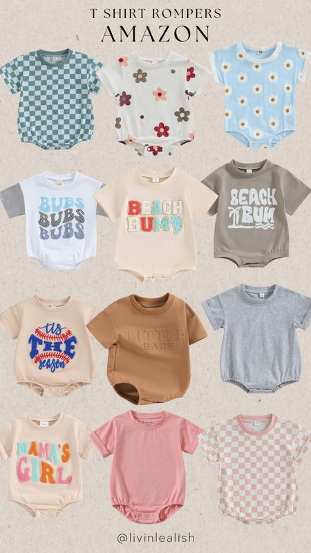 The cutest T shirt rompers for this summer! #summeroutfit #amazon #babyrompers 

#LTKbaby #LTKstyletip #LTKkids