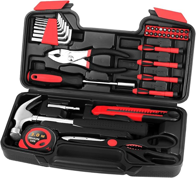 39 Piece Home Tool Kit General Household Hand Tool Set small tool box with Toolbox Storage Case f... | Amazon (US)