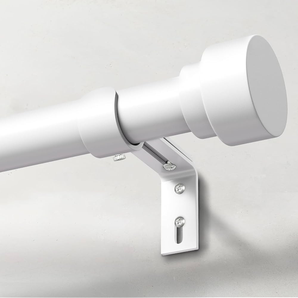 IFELS Heavy Duty Curtain Rods for Windows 66 to 120 Inch, 1 Inch Adjustable White Curtain Rod Set... | Amazon (US)
