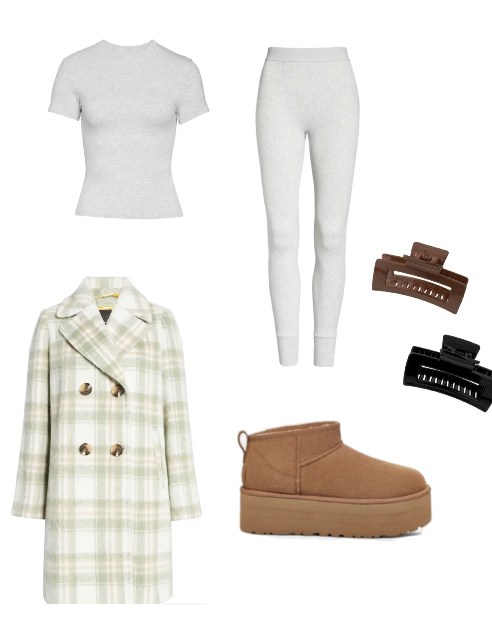 The perfect comfy ootd😜 
Cotton t-shirt Skims
Cotton ribbed thermal leggings Skims
Sam Edelman plaid jacket Nordstrom
2 pack rectangular claw clip Nordstrom
Classic ultra mini platform Uggs


#LTKHoliday #LTKGiftGuide #LTKstyletip