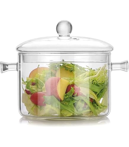 Glass Saucepan with Cover, 1.7L/57OZ Heat-resistant Glass Cooking Pots, Glass Pots for Cooking on... | Amazon (US)