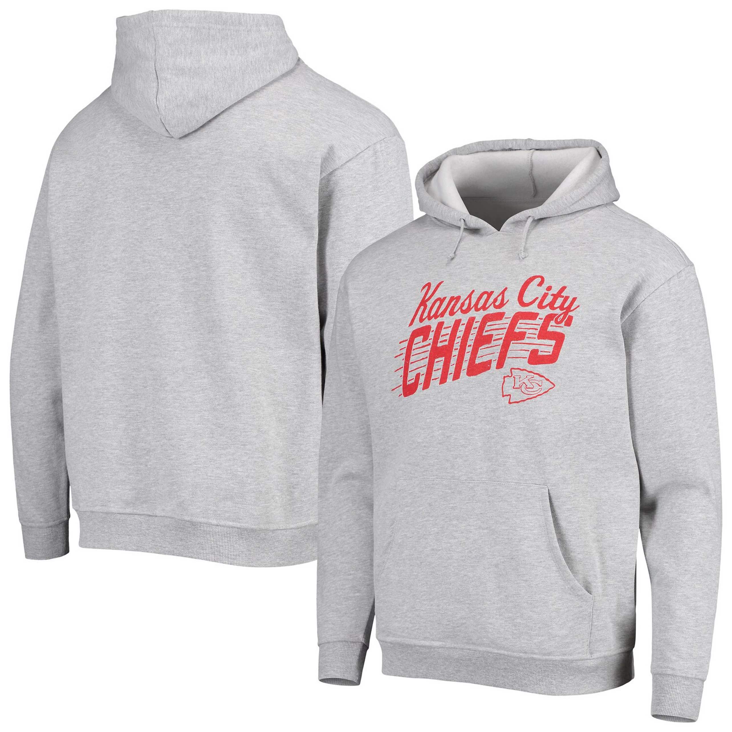 Men's Junk Food Heathered Gray Kansas City Chiefs Swipe Pullover Hoodie | Kohl's