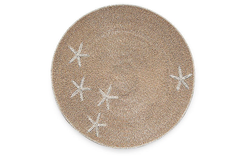Starfish Place Mat, Taupe/White | One Kings Lane