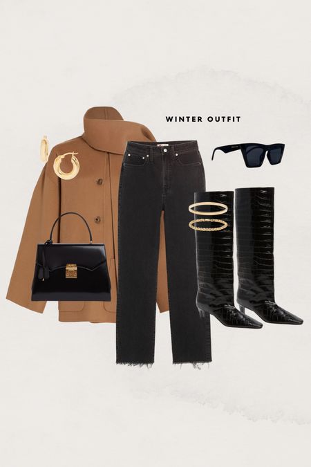 The perfect winter outfit! 🤍 

black croc boots l winter l outdoor outfits 