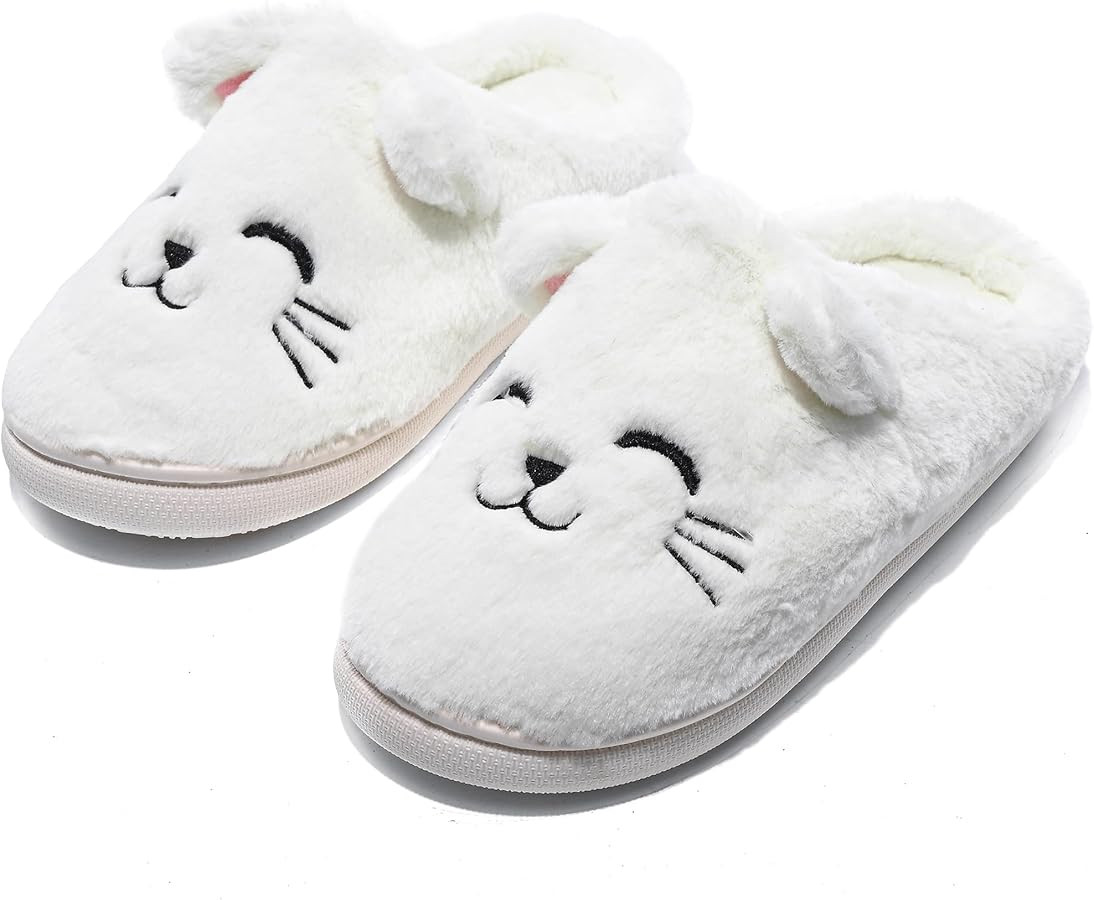 Flexwin Slippers for Women, Animal Slippers Furry Cozy, Cute House Shoes with Memory Foam | Amazon (US)