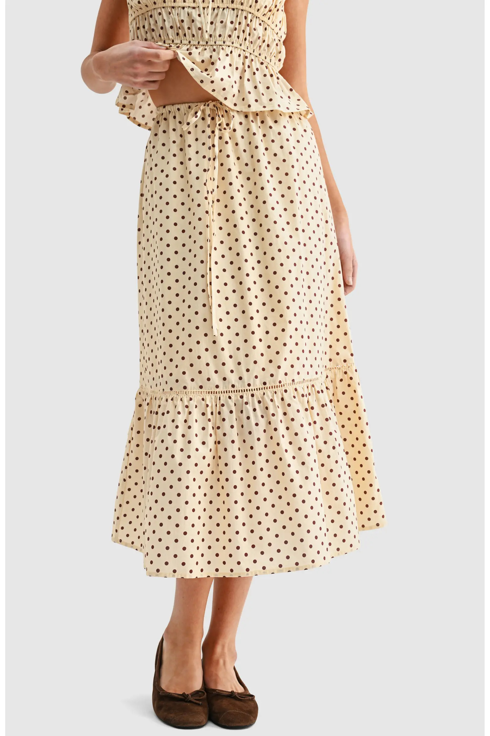 Polka Dot Tiered Midi Skirt (Women) | Nordstrom | Nordstrom