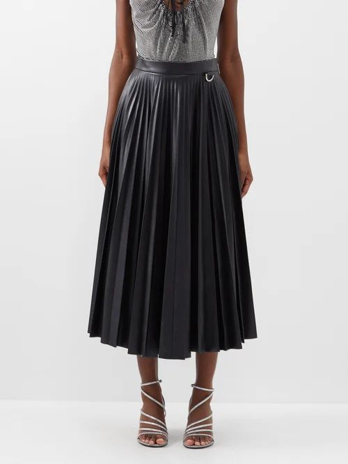 Christopher Kane - Pleated Faux-leather Skirt - Womens - Black | Matches (UK)