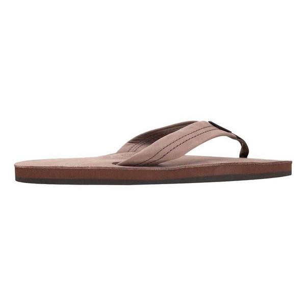 Men's Rainbow Single Layer Premier Leather Flip Flop Sandals Medium Espresso | Scheels Sports