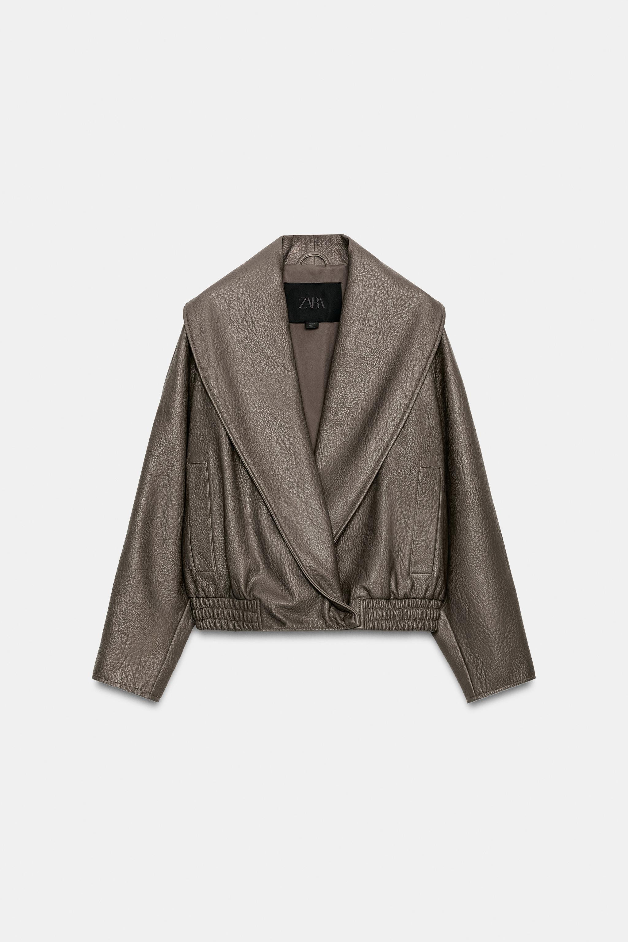 ZW COLLECTION LEATHER EFFECT DOUBLE-BREASTED JACKET | Zara US