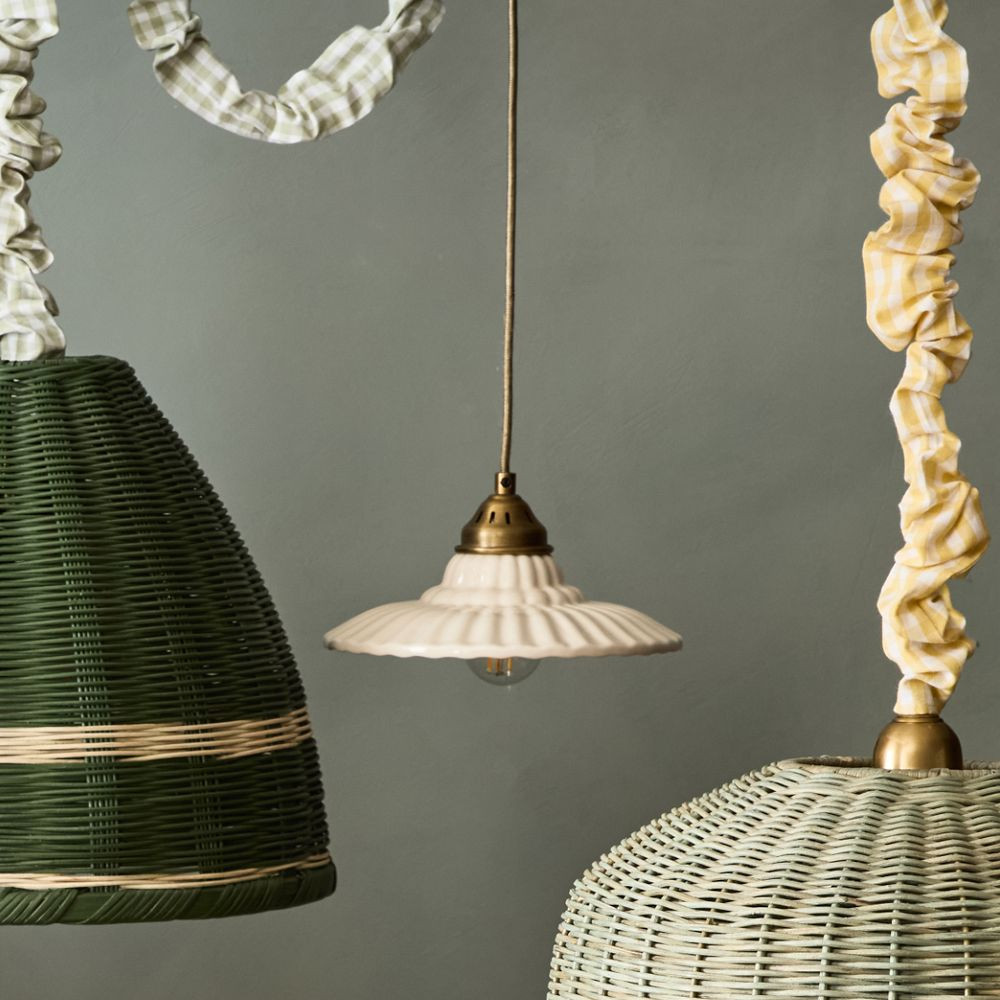 Essie Fluted Ceramic Pendant | GreenRow