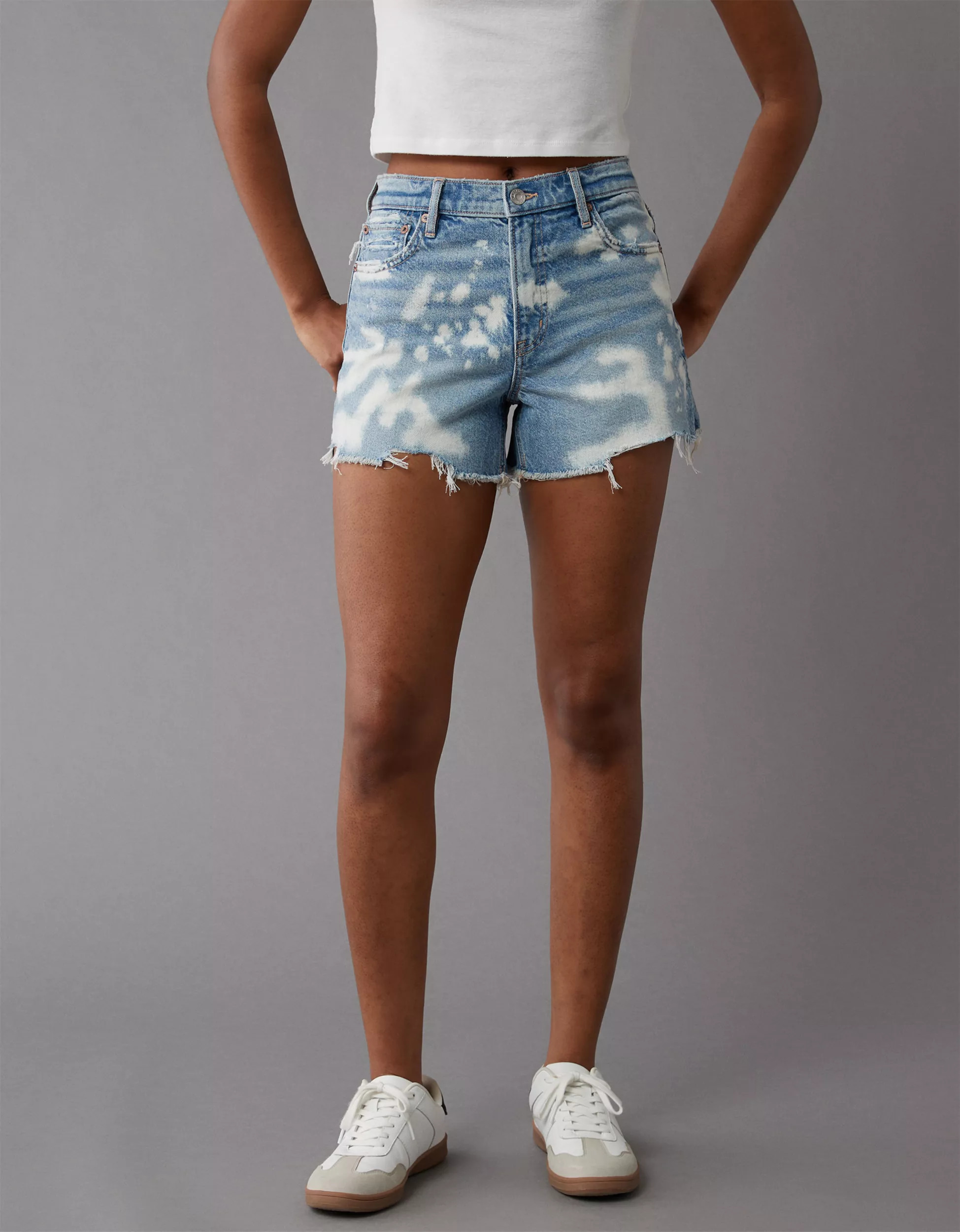 AE Strigid Super High-Waisted Relaxed Denim Short | American Eagle Outfitters (US & CA)