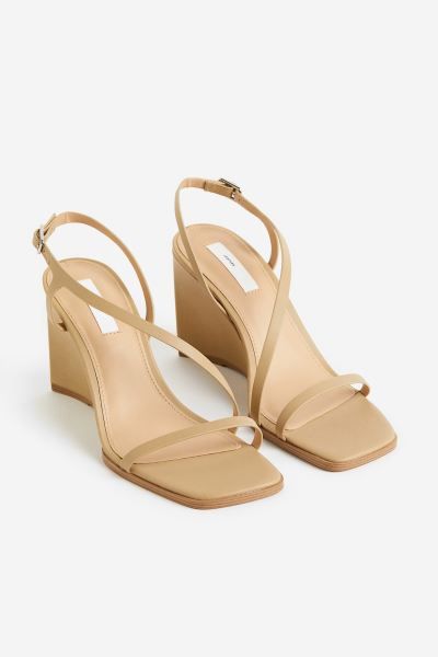 Wedge-heeled Leather Sandals | H&M (US + CA)