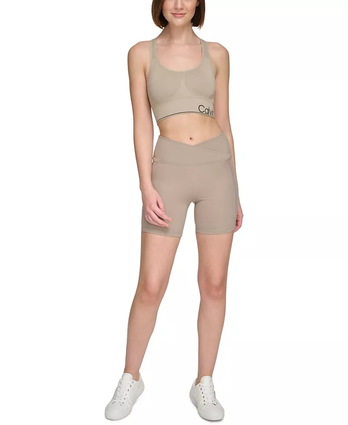 Calvin Klein Women's Crossover Waistband Shorts - Macy's | Macys (US)