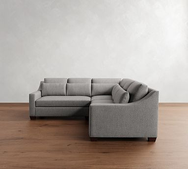 York Slope Arm Deep Seat 3-Piece L-Shaped Sectional (98") | Pottery Barn (US)