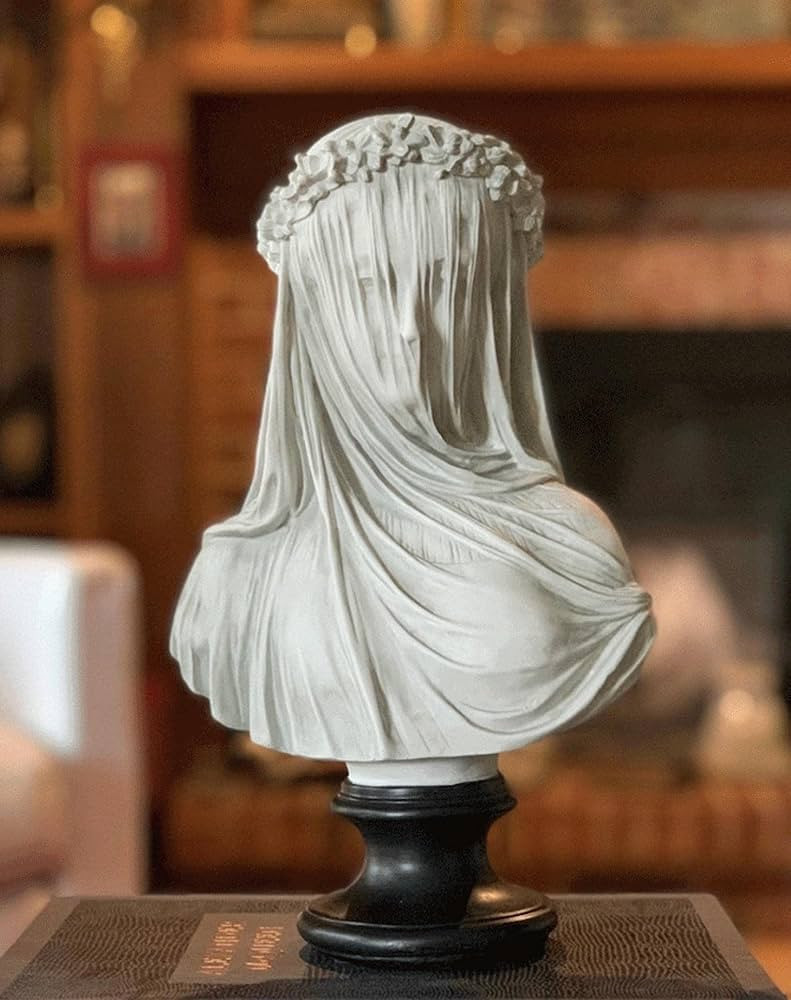 Veiled Lady Bust Veiled Maiden Bust Sculpture 9.8 inch Gothic Statue Handmade Resin Crafts Home D... | Amazon (US)