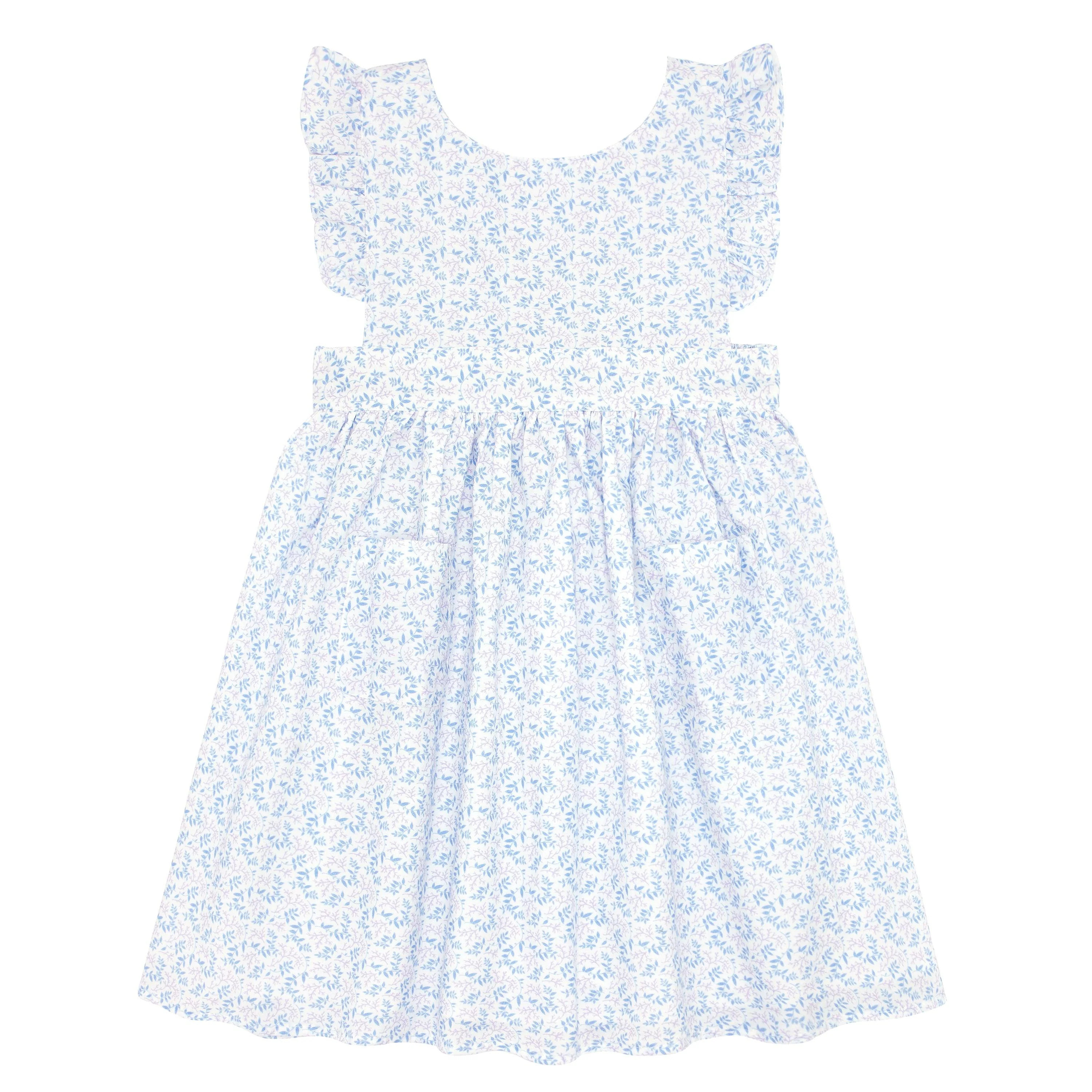 girls briland blue botanic pinafore dress | minnow